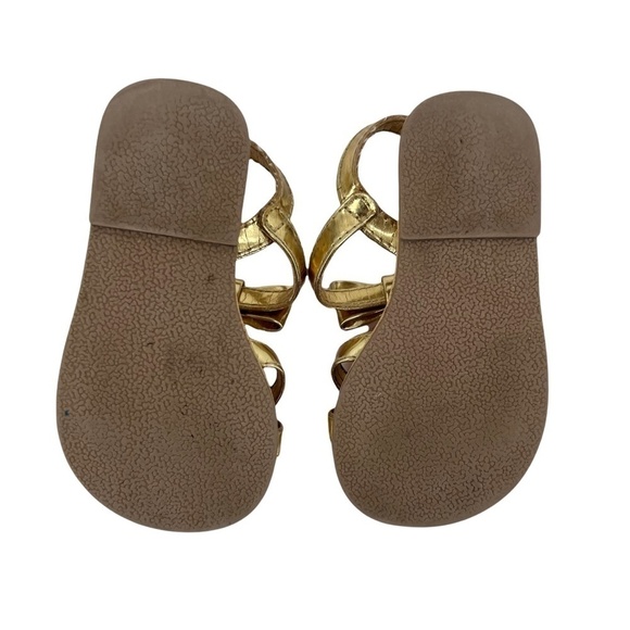 GYMBOREE Island Hopper Gold Bow Sandals Toddler Girls - Picture 4 of 8